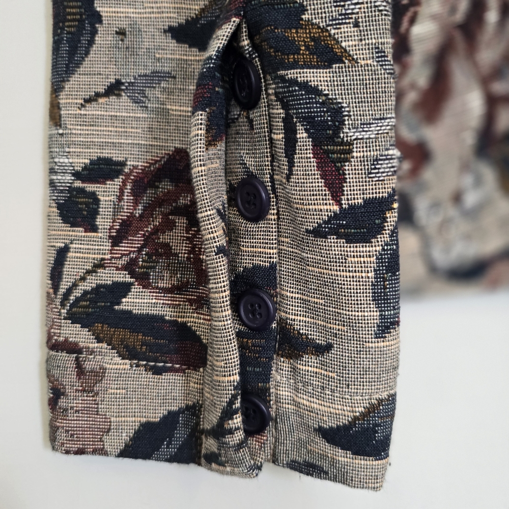 Havana Jack Size‎ 12 Tapestry Jacket Blazer Coat Jaquard Floral Rose Print.D63 - Picture 7 of 10